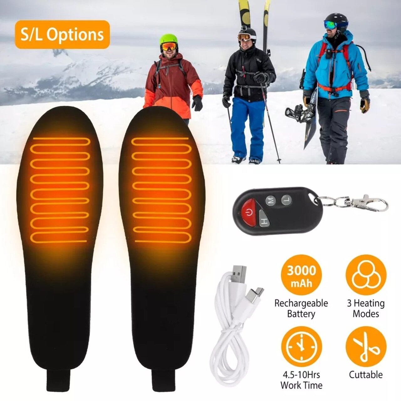 Heated Socks for Men Women Electric Heating Shoe Insoles Battery Heated Socks